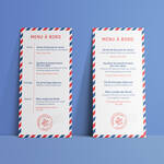 Menu thème voyage Love Airways