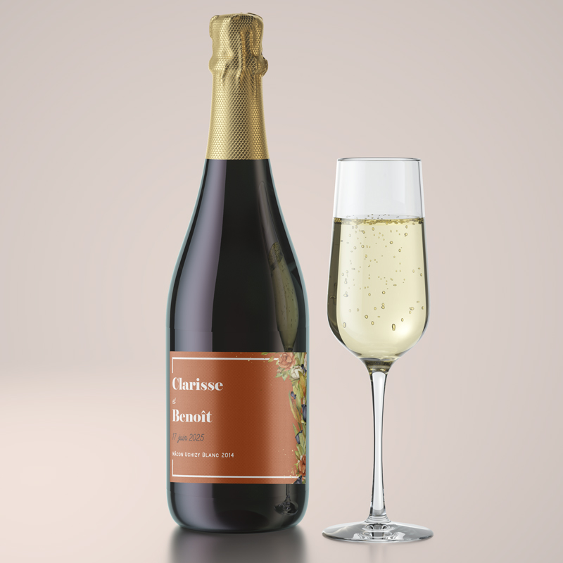 Demande Parrain Marraine - Etiquette pour Bouteille de Champagne
