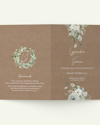 livret-ceremonie-mariage-nature-florale-couverture-fond-kraft