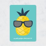 Carte à gratter Surprise Ananas avec lunettes de soleil