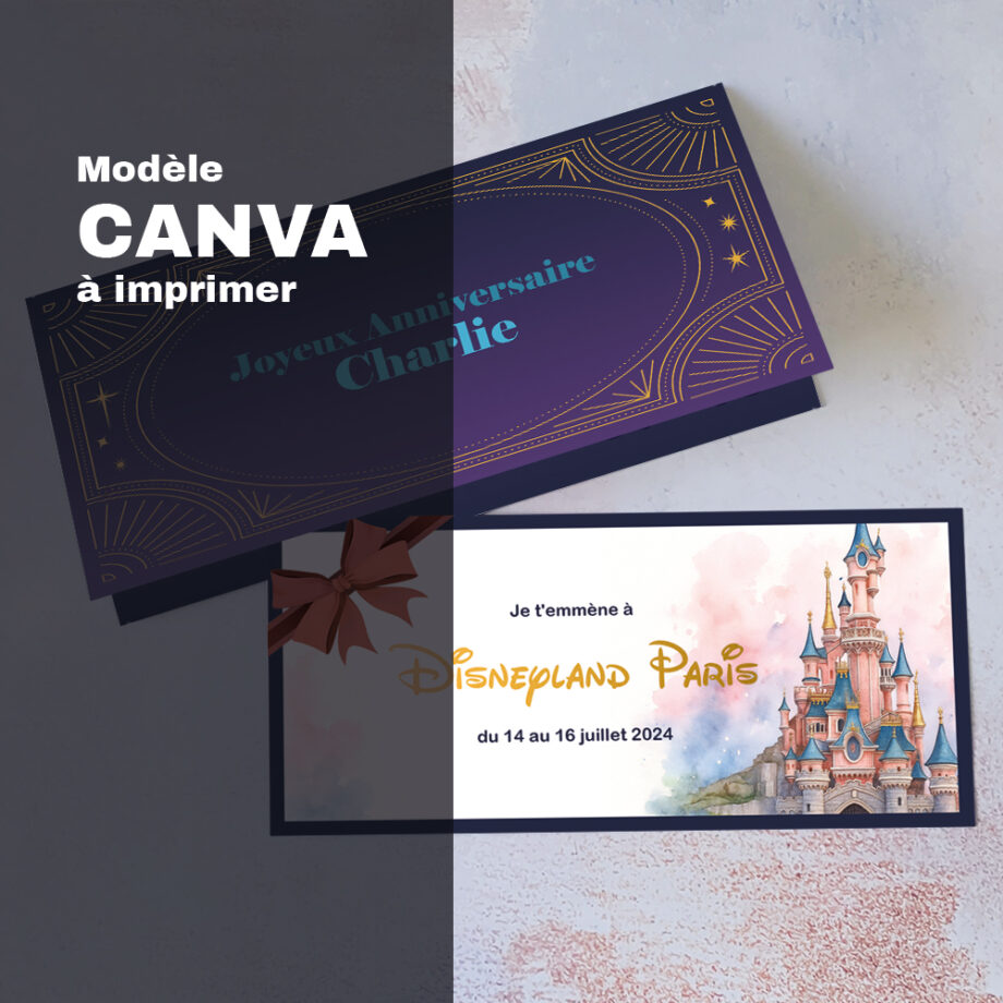 Carte Cadeau Disneyland à imprimer - Canva