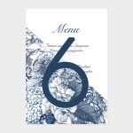 Carte Numéro de table avec menu Bloom