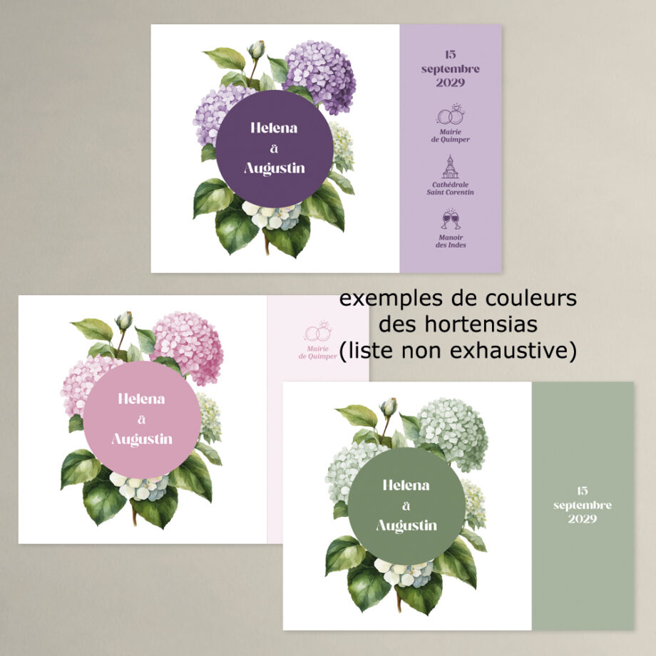 Faire-part Mariage Hortensia