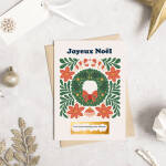 Carte à gratter de Noël * Couronne Folk