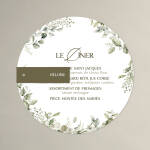 Menu rond + Marque-place Nature Florale