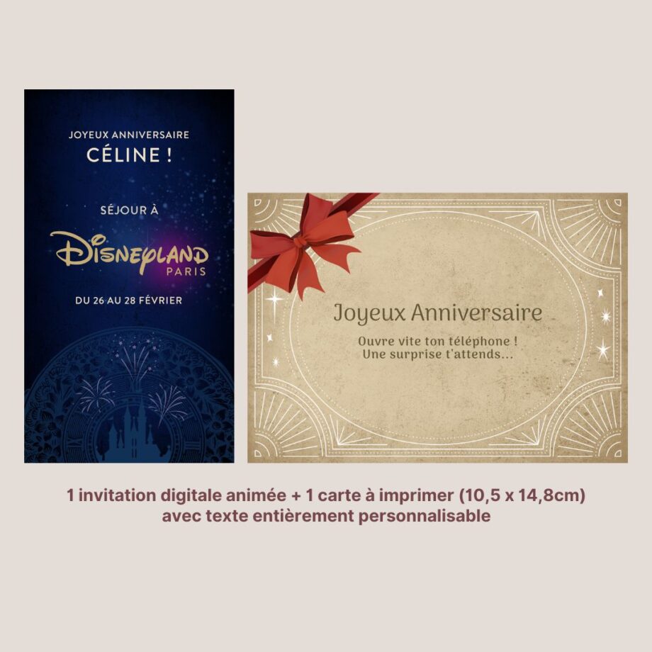 Invitation numérique surprise Disneyland Paris