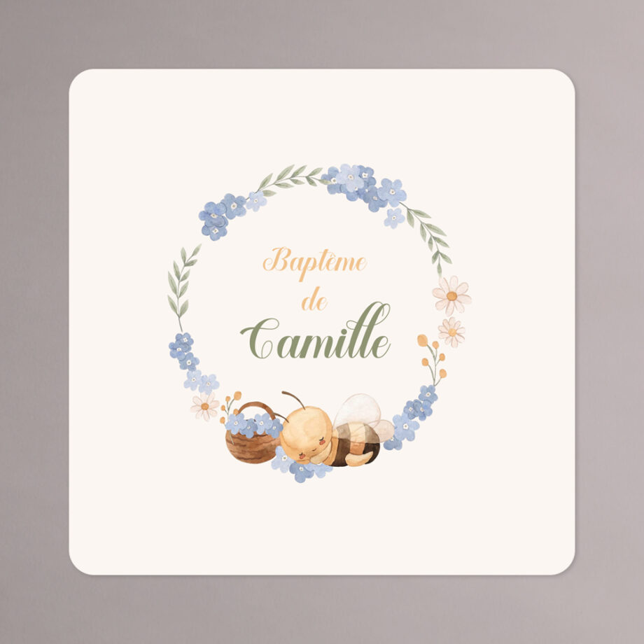 Invitation baptême Petite Abeille