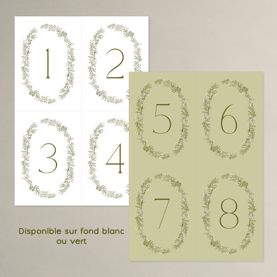 Numéros de table Gypsophile