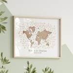 Affiche à empreintes Carte du Monde Vintage