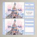 Faux Ticket Annonce Surprise Séjour Disneyland Rêverie